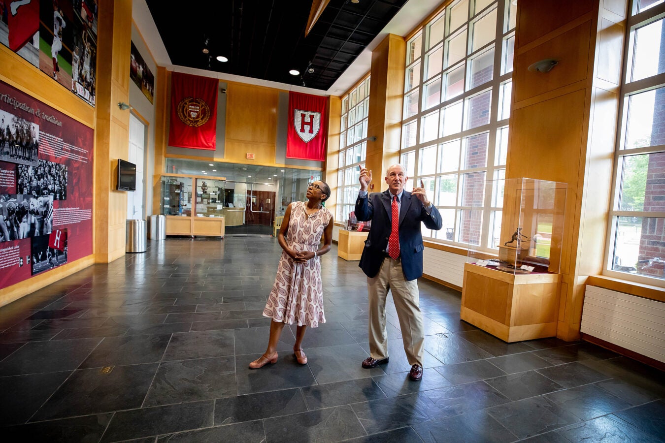 Dean, Claudine Gay and Athletics Director Bob Scalise