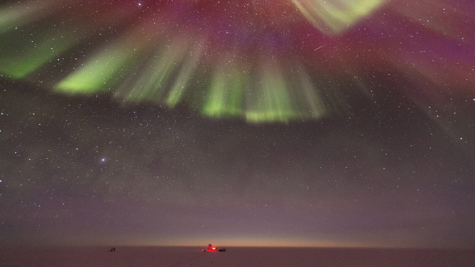Auroras as seen from the Amundsen-Scott South Pole Station..