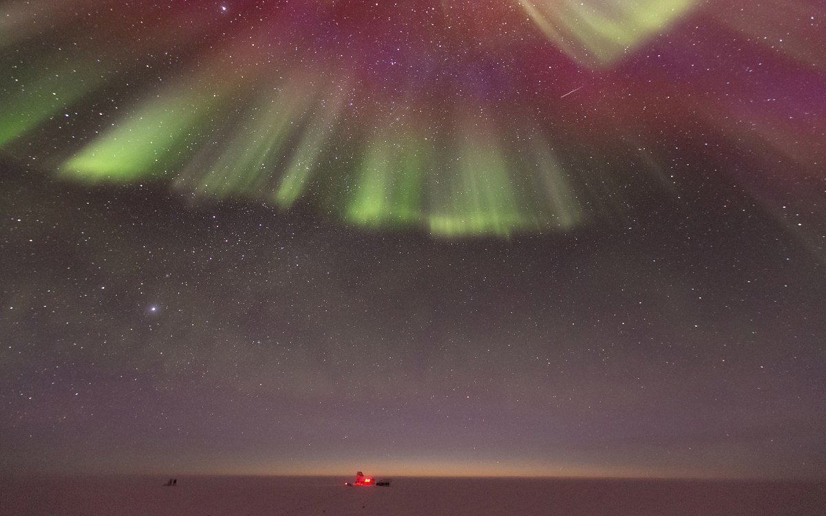 Auroras as seen from the Amundsen-Scott South Pole Station..