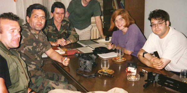 Samantha Power interviewing Bosnian military