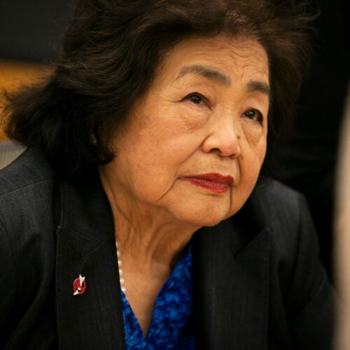 Setsuko Thurlow, a survivor of the Hiroshima nuclear bombing,