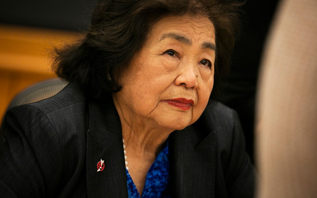 Setsuko Thurlow, a survivor of the Hiroshima nuclear bombing,