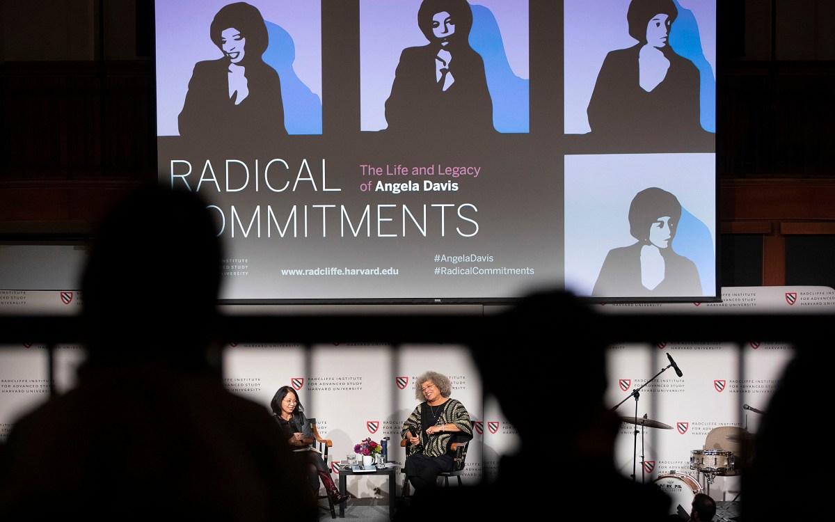 Angela Davis and Neferti X. M. Tadiar, Columbia University speak during "Radical Commitments: The Life and Legacy of Angela Davis"