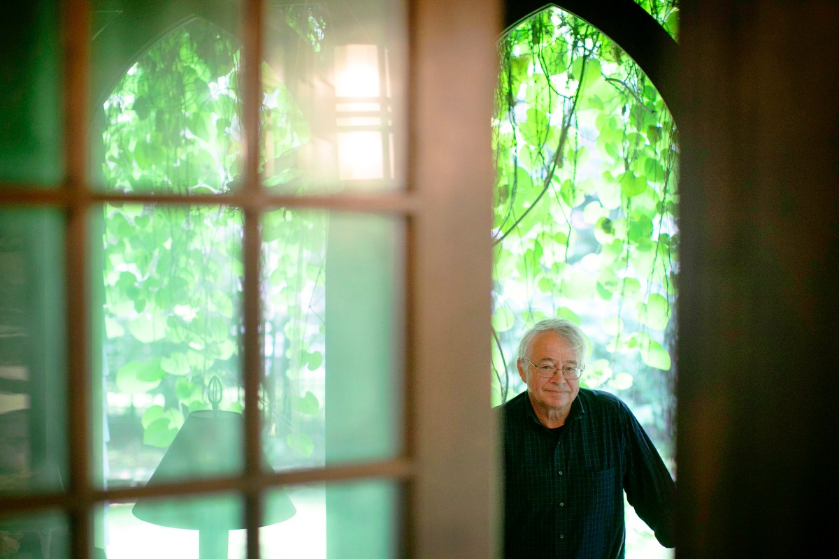 Stephen Coit, the artist of the Harvard Foundation Portraiture Project, is pictured in his Cambridge home.