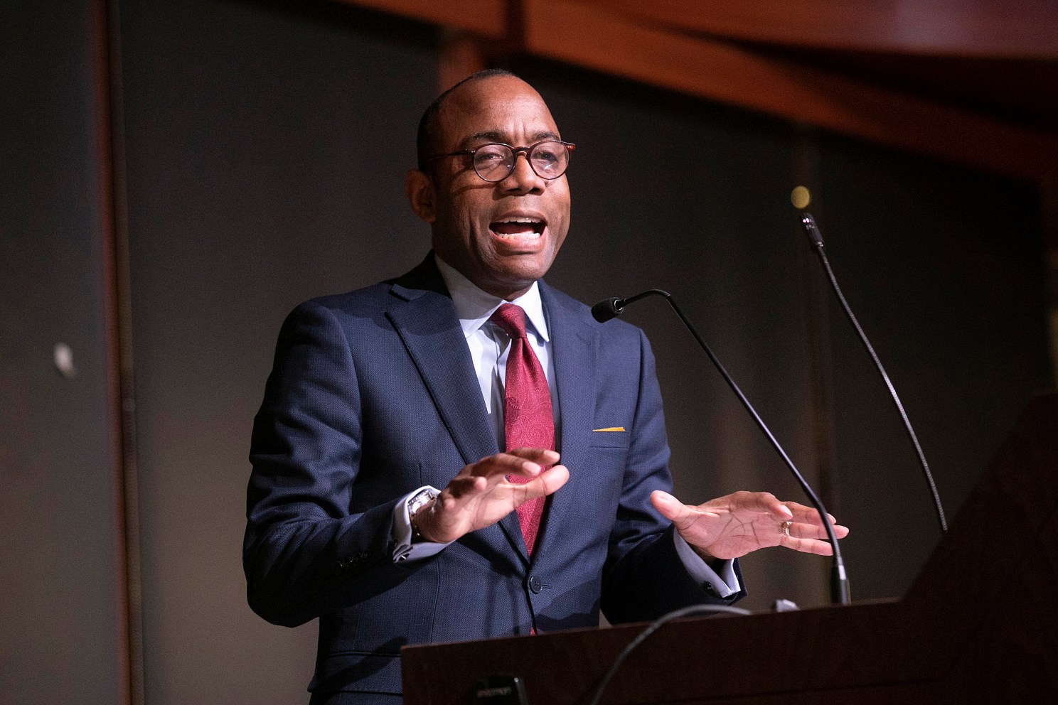 Cornell Brooks addressing graduates.