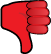 thumbs-down emoji in red