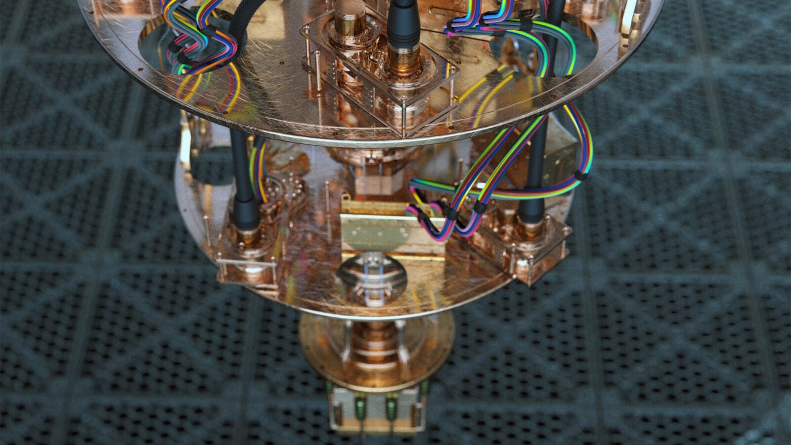 A close up view of a quantum computer.