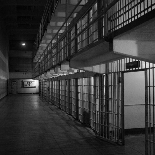 prison hallway.