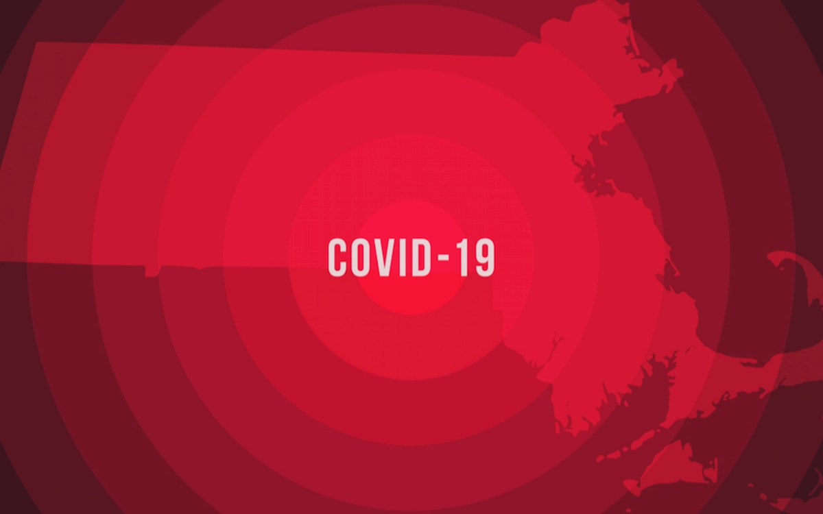 Coronavirus pandemic reported on the map of Massachusetts.