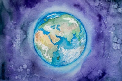 Watercolor of Earth.