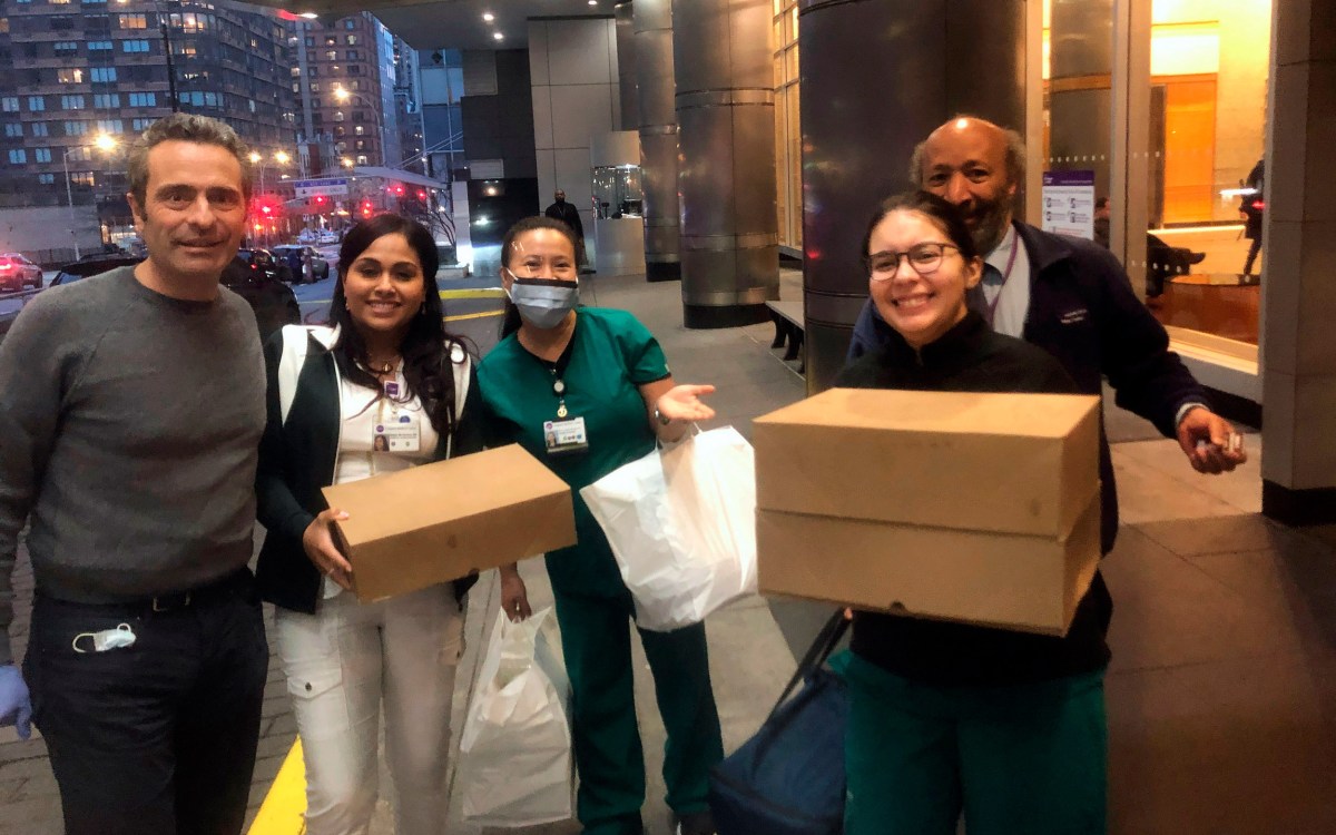 Delivering meals to a hospital in NYC.