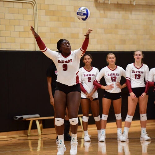 Sopa Adeleye on the volleyball court.