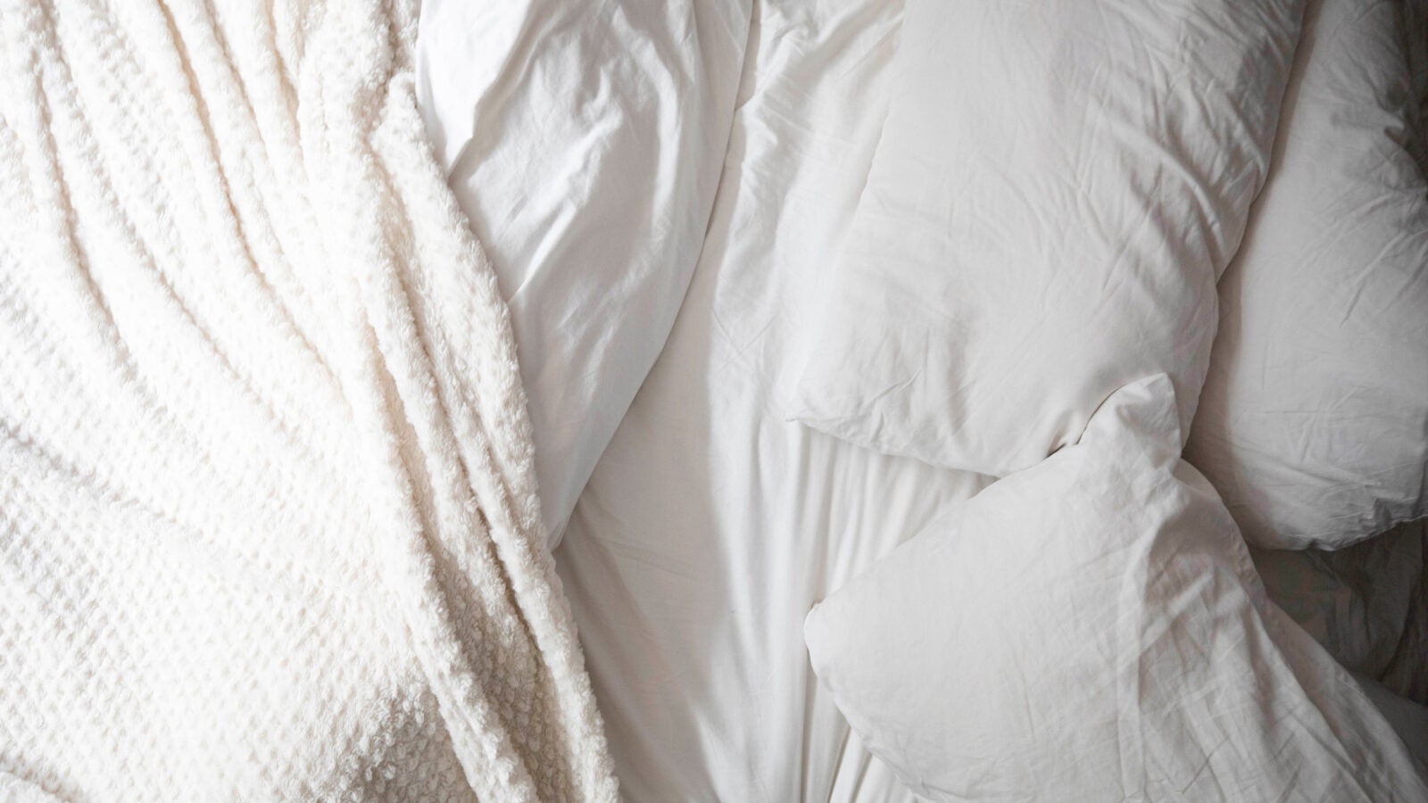 Pillows and sheets.