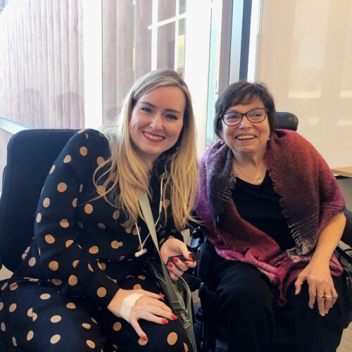 Ariella Barker with international disability rights activist Judith Heumann.