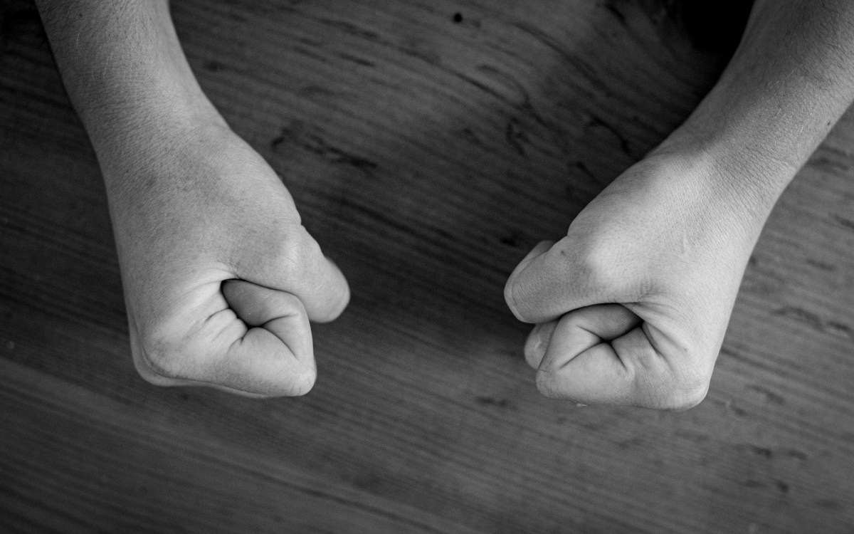 Clenched fists.