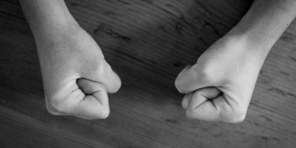 Clenched fists.