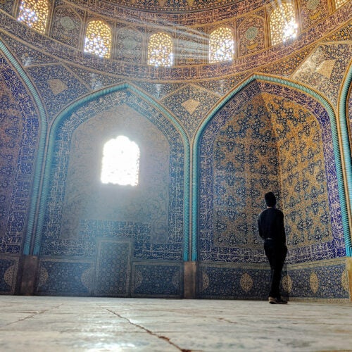 Harsh Sinha '20 in a mosque in Isfahan, Iran.