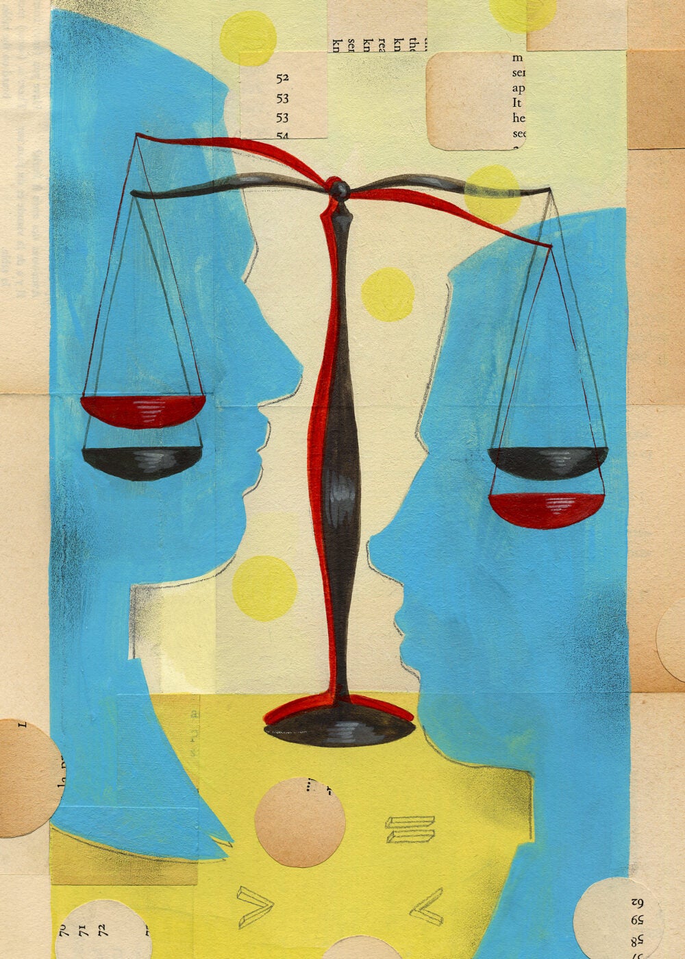 Illustration of scales of justice.