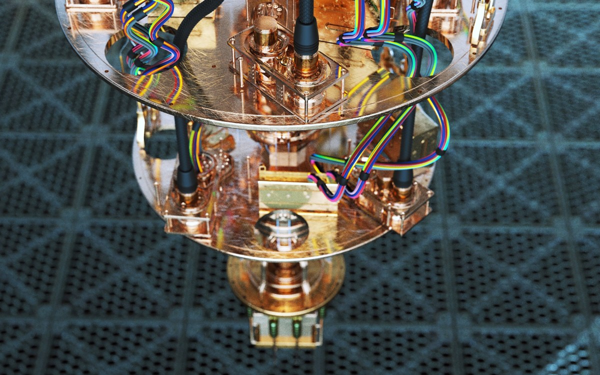 A close-up view of a quantum compute