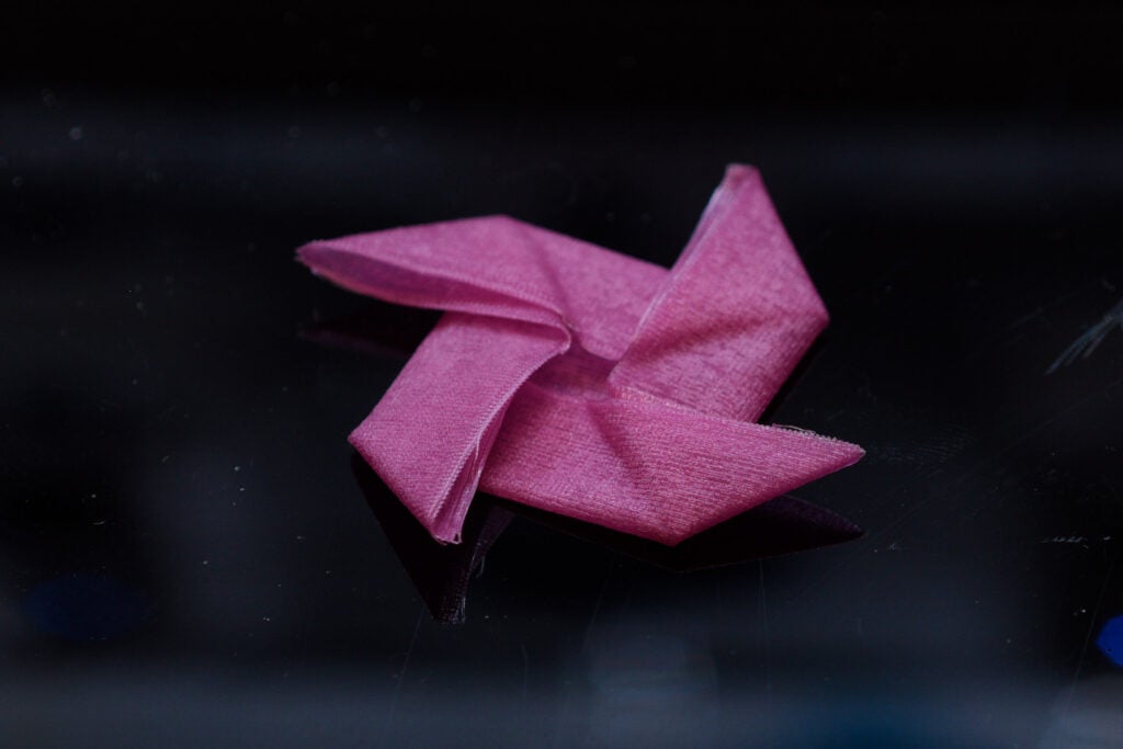 Origami shaped textile.