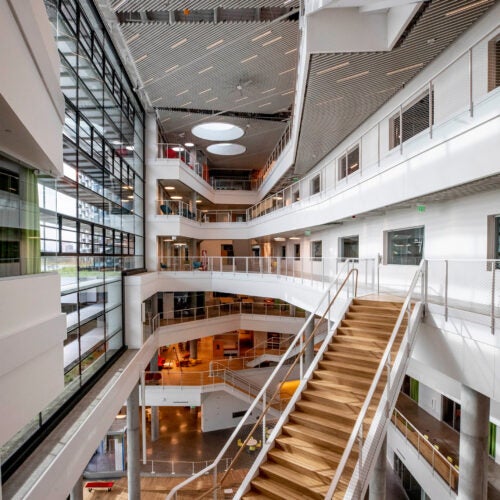 The atrium in the Science and Engineering Complex.