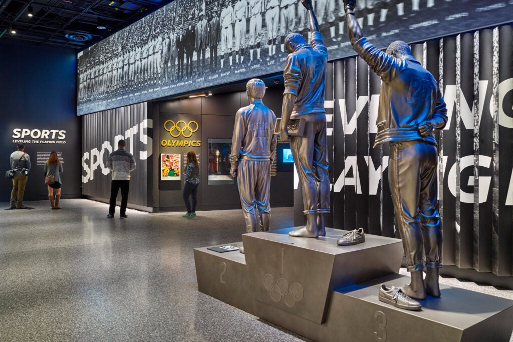 Interior shot of Smithsonian Institution, National Museum of African American History and Culture.