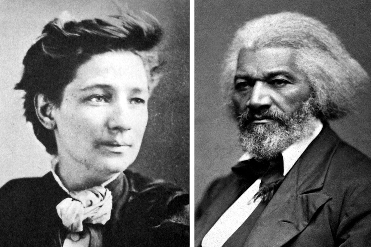 Victoria Woodhull and Frederick Douglass.
