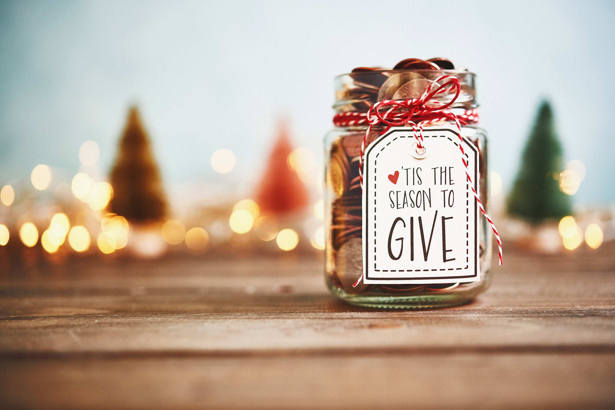 It's the season to give. Donation jar