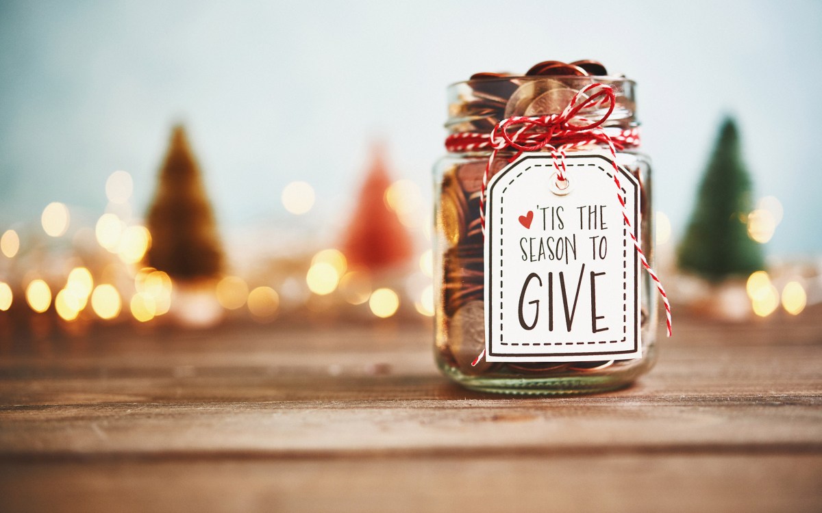 It's the season to give. Donation jar