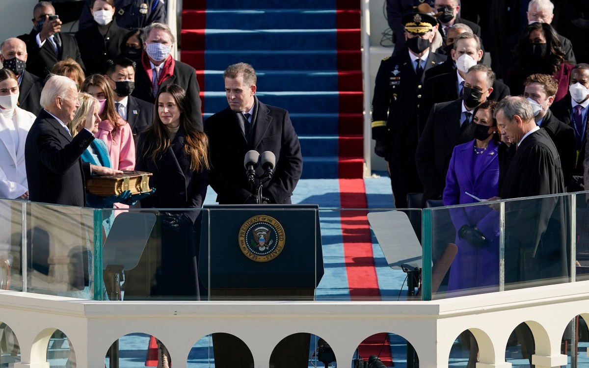 Joe Biden sworn in.