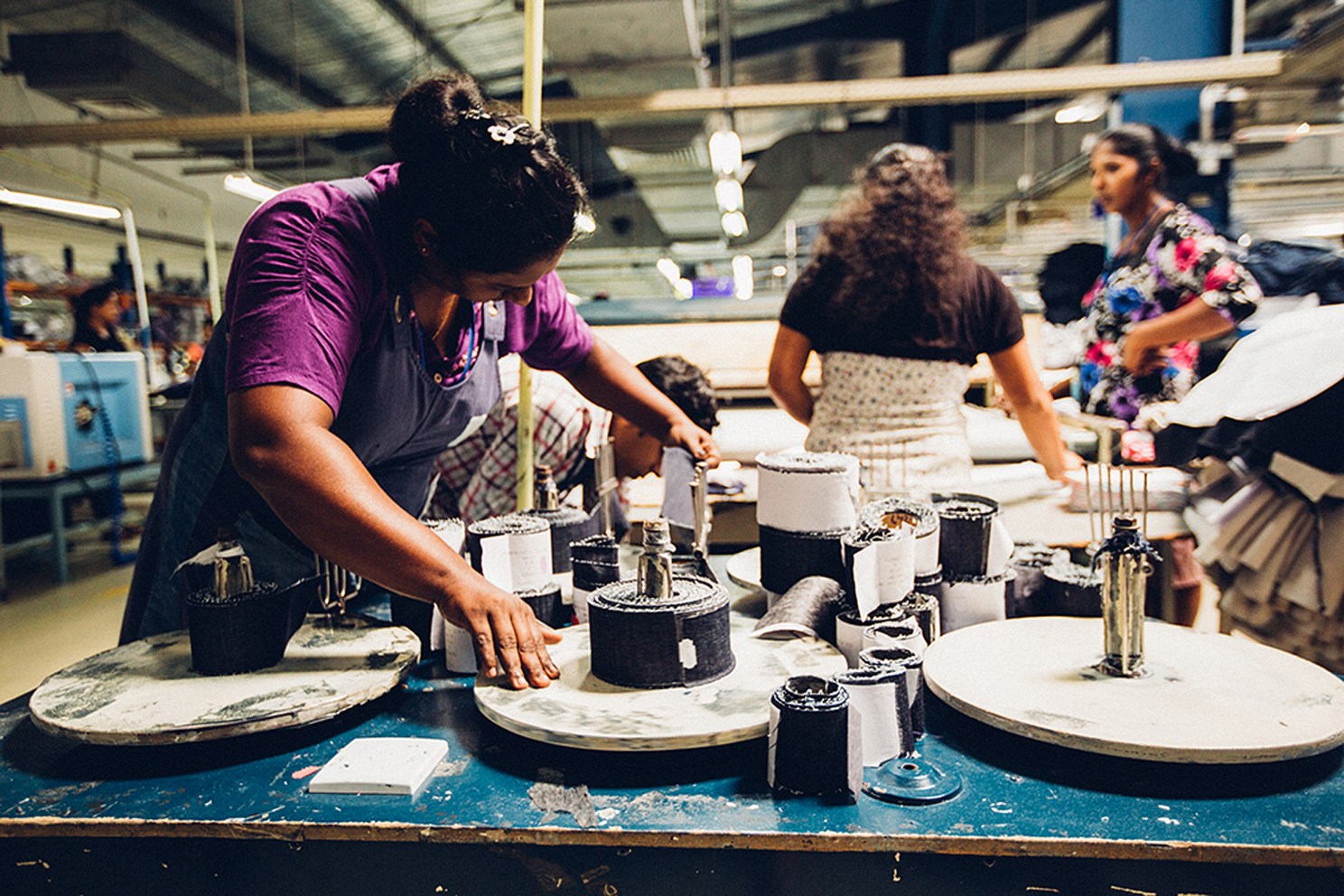 Employees in a factory.