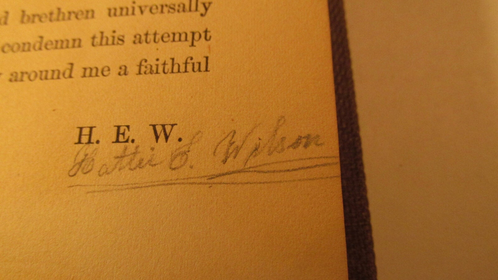 Signature on book
