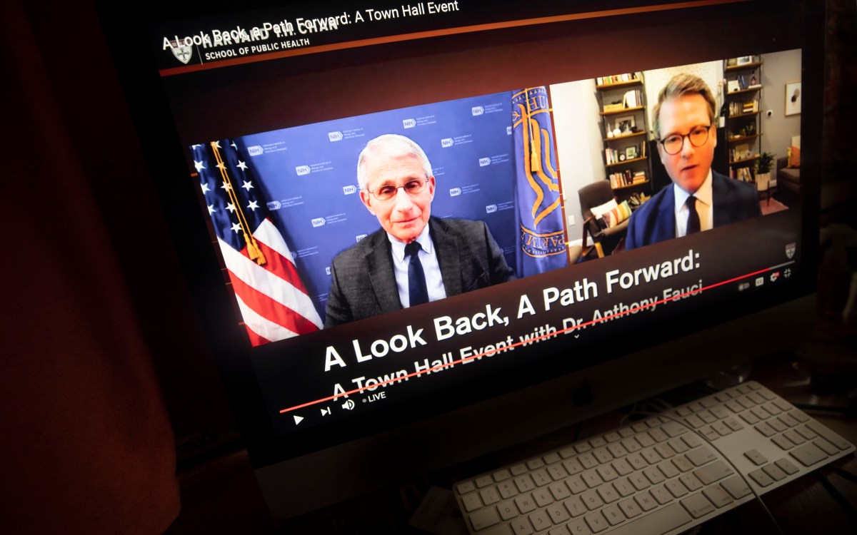 Anthony Fauci in a panel event.