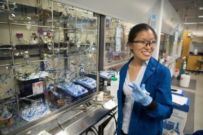 Christina Woo in her lab.