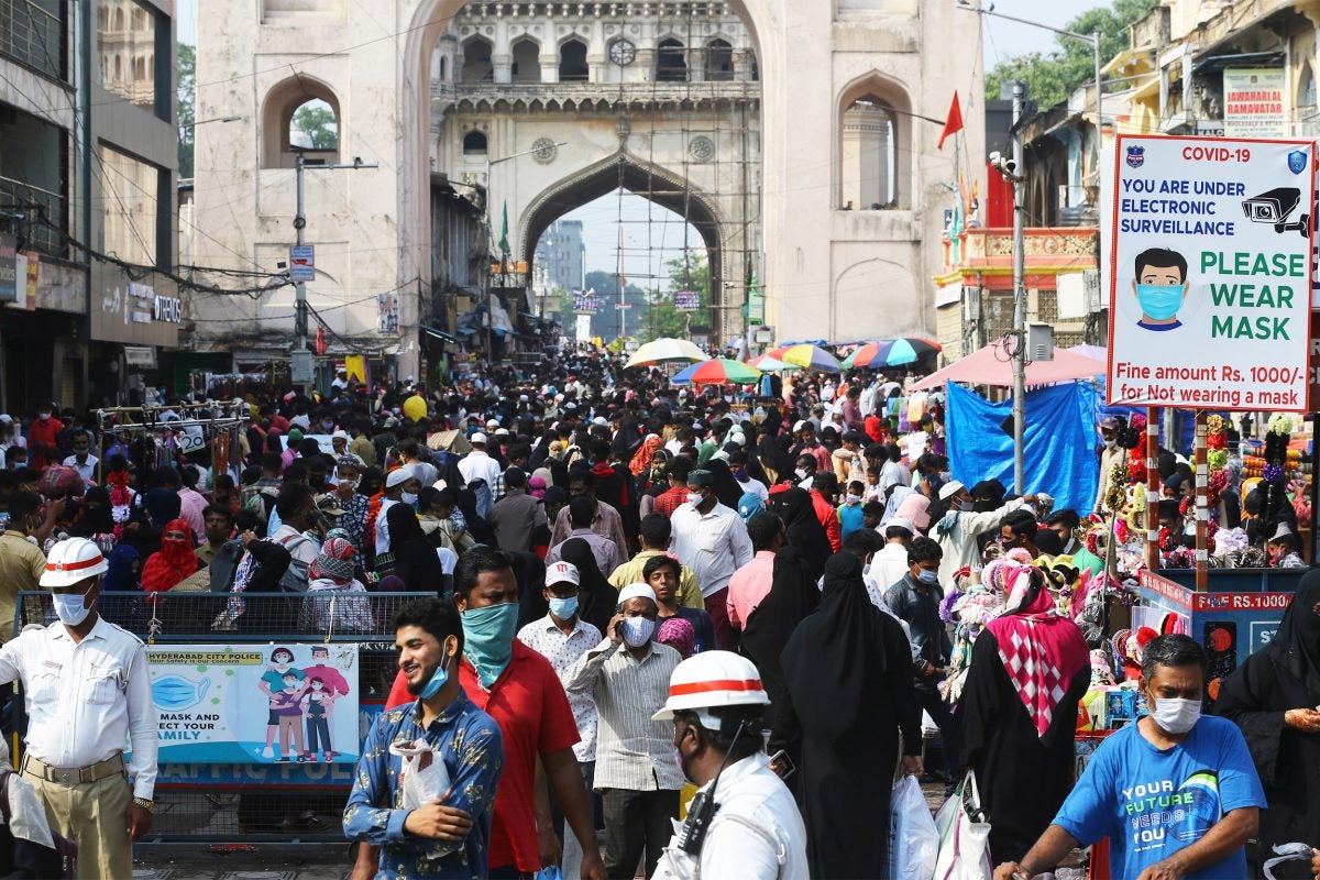 A marketplace on the eve of Eid-al-Fitr in Hyderabad, India.