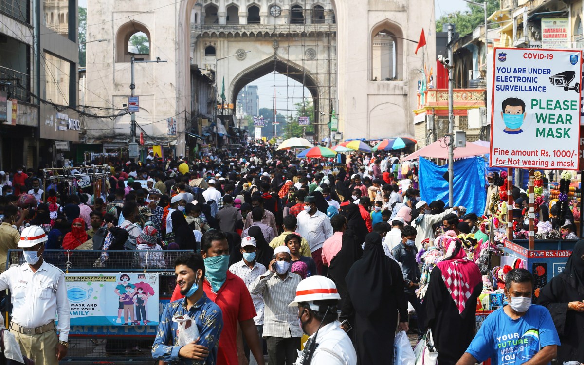 A marketplace on the eve of Eid-al-Fitr in Hyderabad, India.