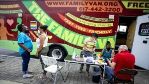 Harvard University's Family Van travels through the city of Boston providing basic medical attention to underserved communities in the Metro-Boston area.