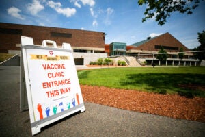 Vacinnation clinic on campus.