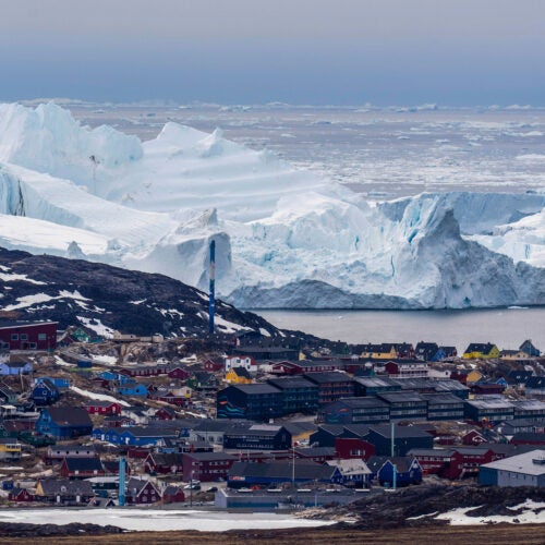 Greenland retreating icebergs.