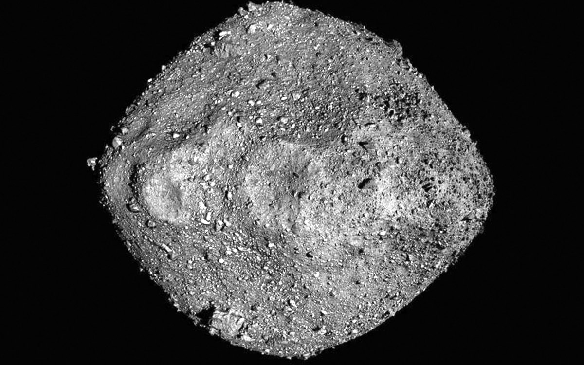 A mosaic image of Bennu