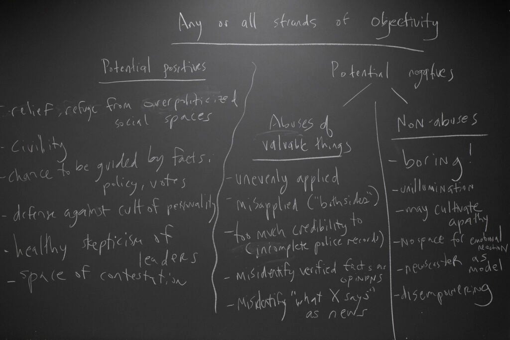 Chalkboard from "Truth, Lies, and the Press."