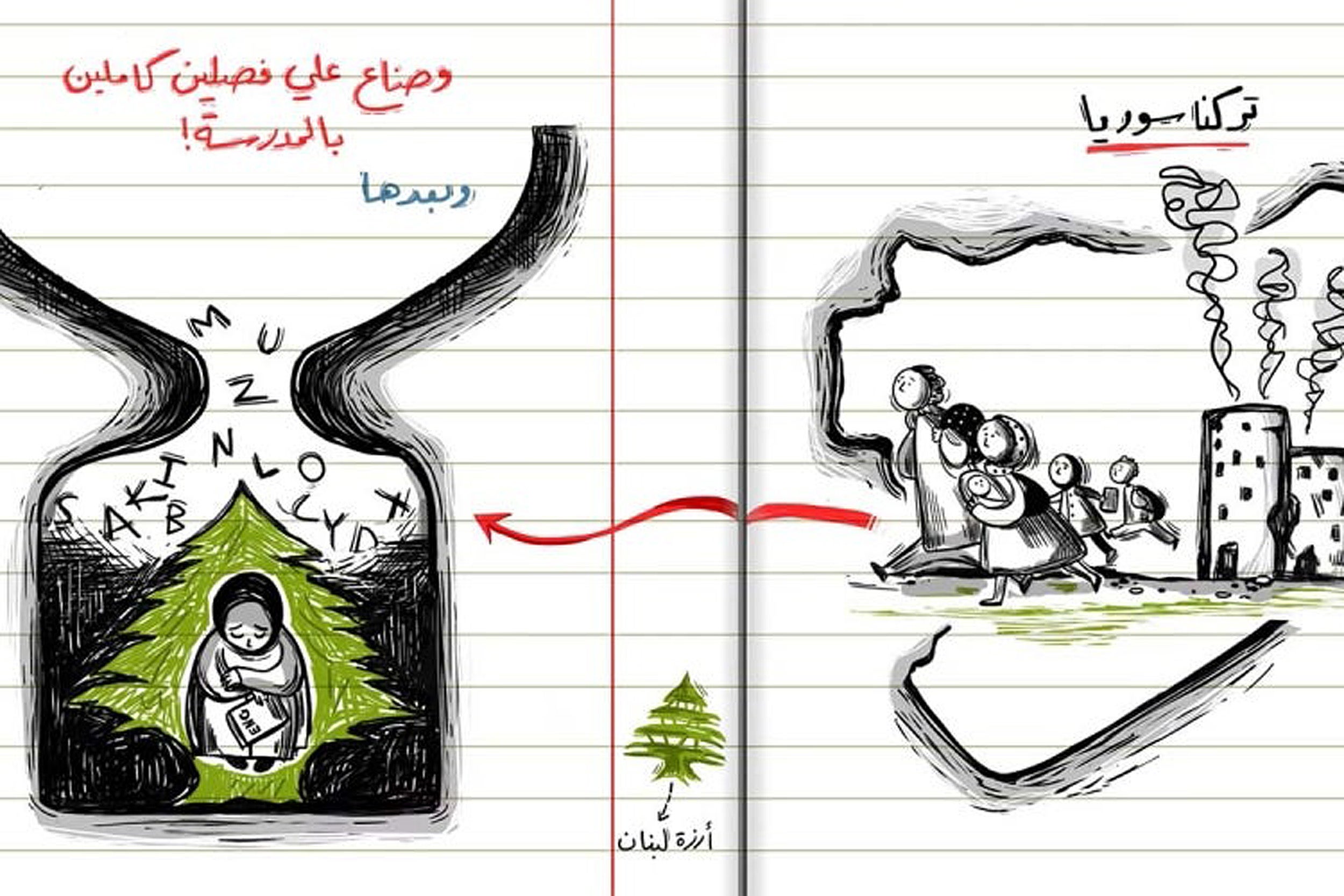 Refugee illustration.