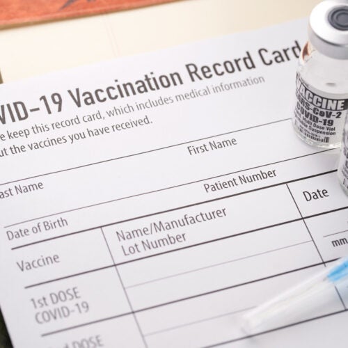 Vaccination card.