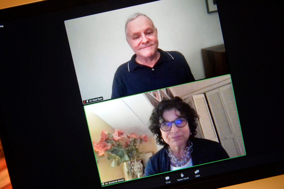 Neal Baer and Suzanne Koven on zoom.