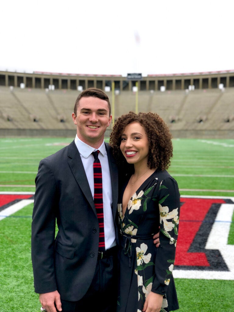 Ashley LaLonde and Noah Reimers at Harvard in 2019.