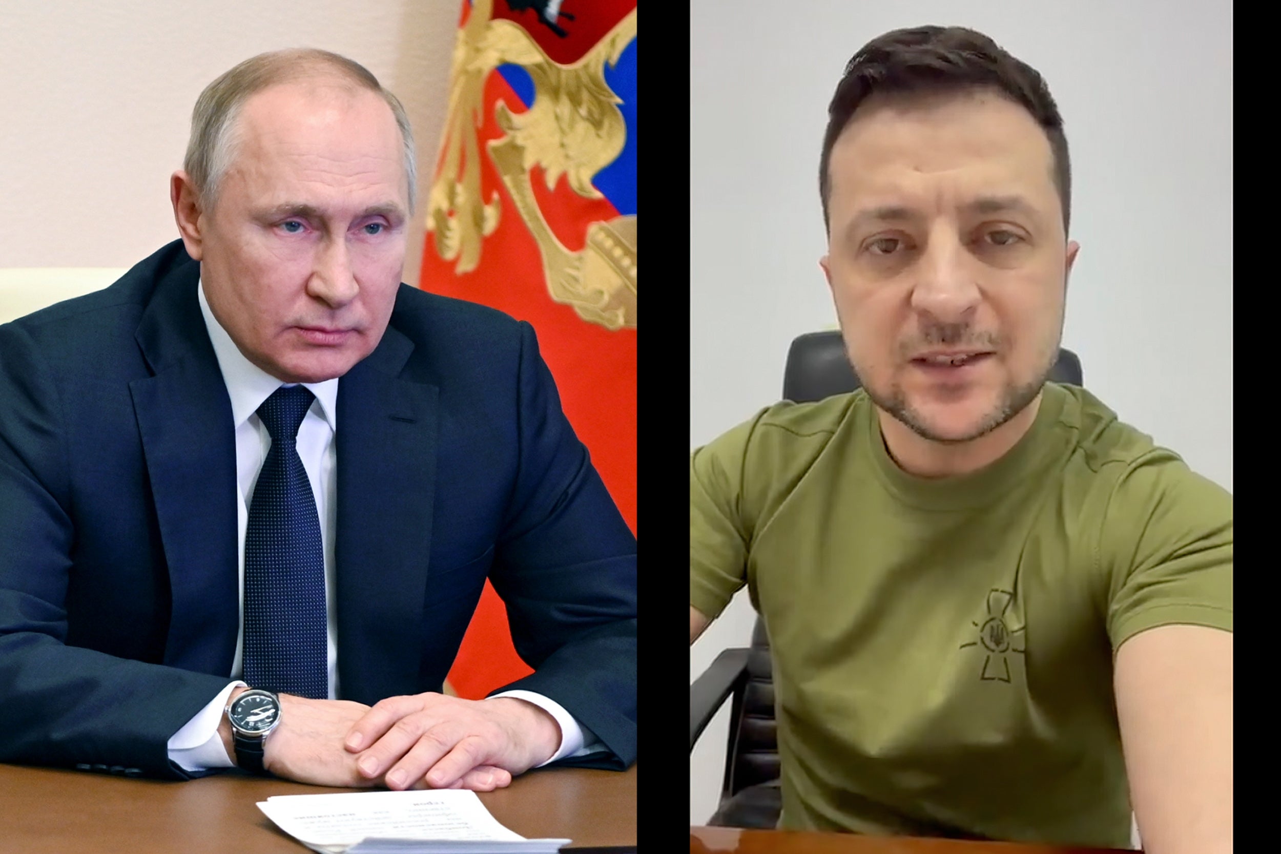 Vladimir Putin and Volodymyr Zelensky.