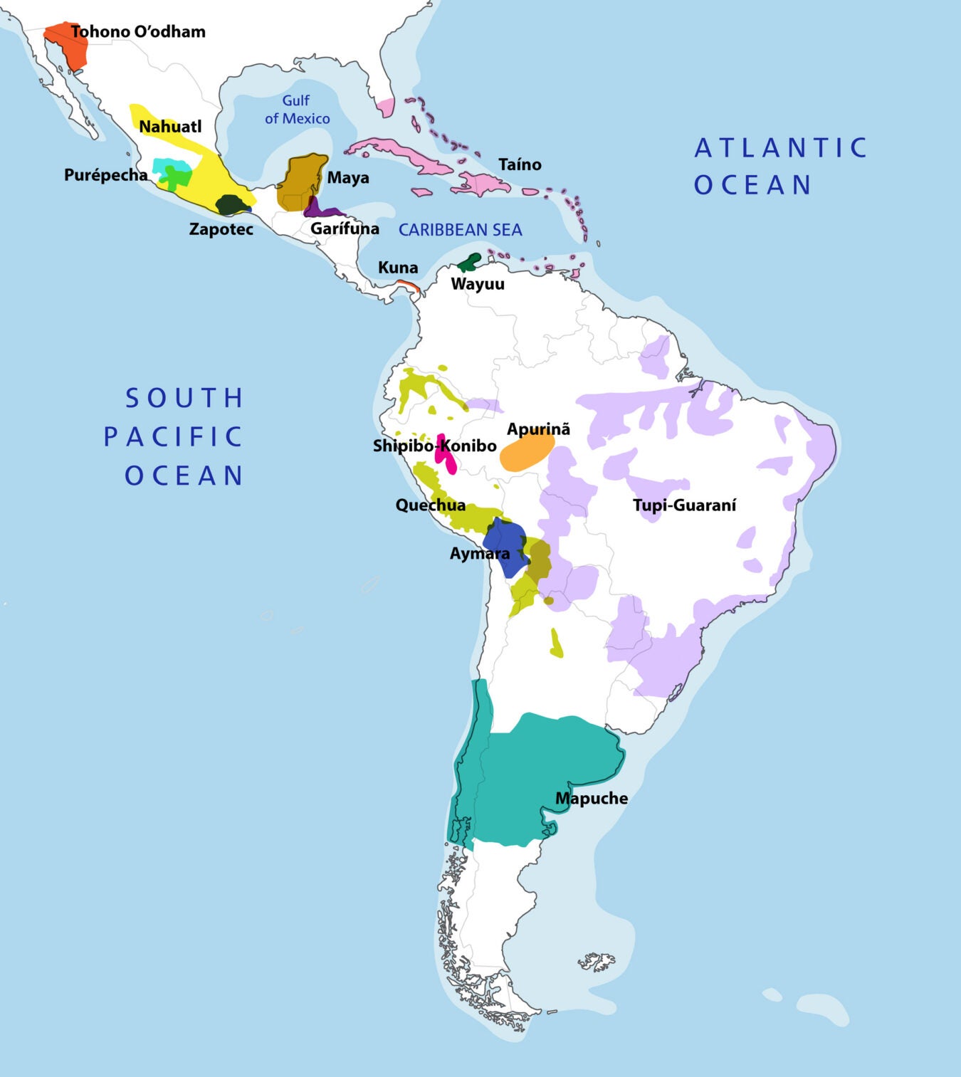Map of some major Indigenous communities in Latin America.