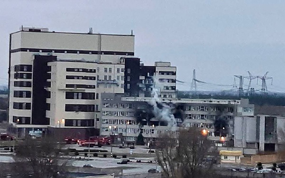 Zaporizhzhia nuclear plant on fire.