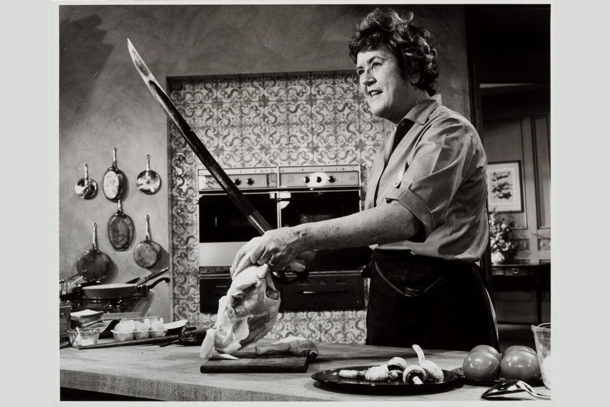 Julia Child on set of "The French Chef."