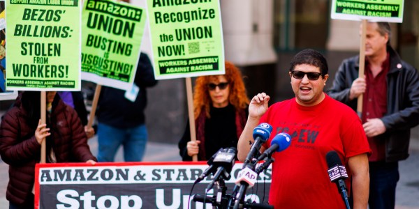Amazon workers announce union victory.